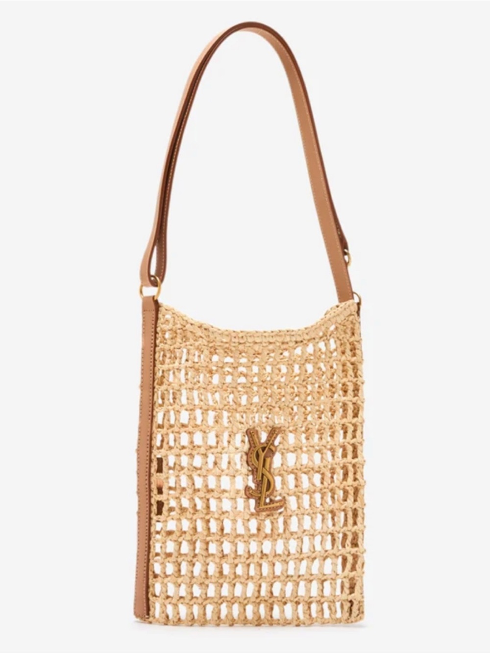 SAINT LAURENT Oxalis mini raffia woven shoulder bag crossbody bag